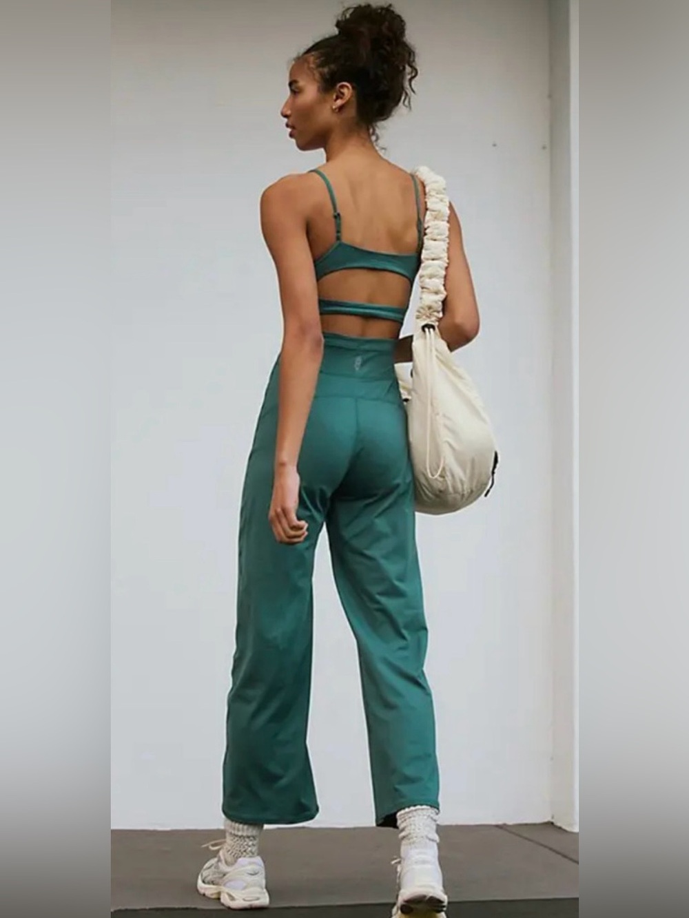 Free People Movement Up At Night Onesie Jumpsuit Green sz XS NWOT